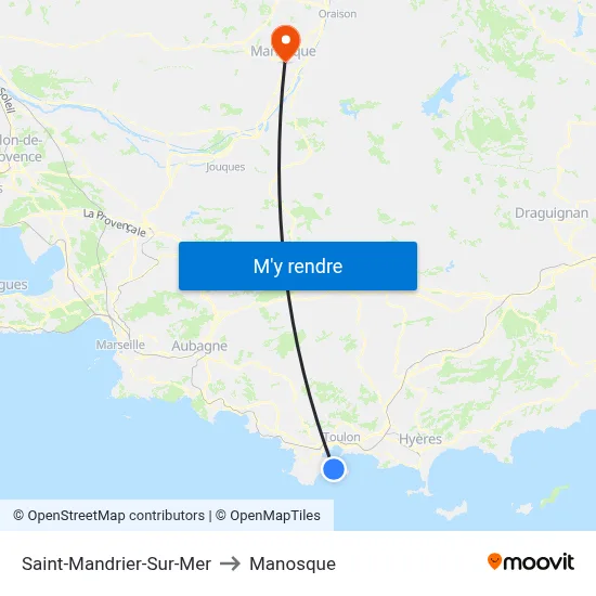 Saint-Mandrier-Sur-Mer to Manosque map
