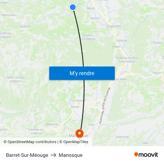 Barret-Sur-Méouge to Manosque map