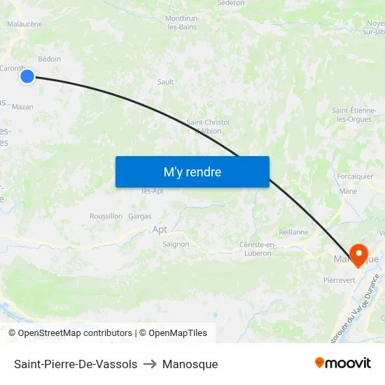 Saint-Pierre-De-Vassols to Manosque map