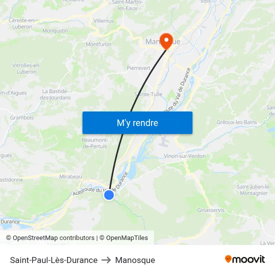 Saint-Paul-Lès-Durance to Manosque map