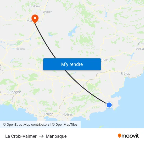 La Croix-Valmer to Manosque map