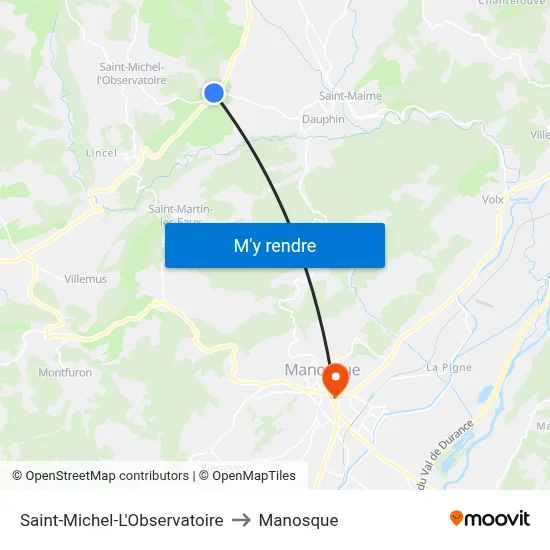 Saint-Michel-L'Observatoire to Manosque map