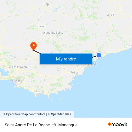 Saint-André-De-La-Roche to Manosque map