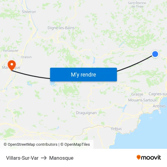 Villars-Sur-Var to Manosque map