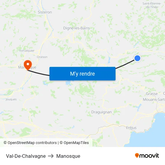 Val-De-Chalvagne to Manosque map