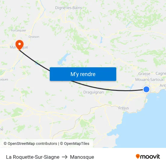 La Roquette-Sur-Siagne to Manosque map