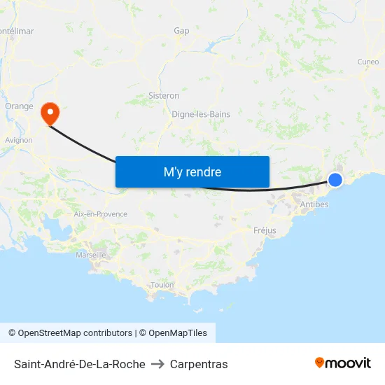 Saint-André-De-La-Roche to Carpentras map