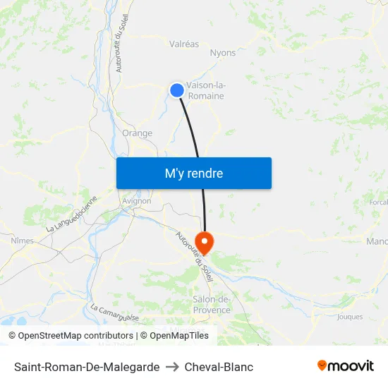 Saint-Roman-De-Malegarde to Cheval-Blanc map