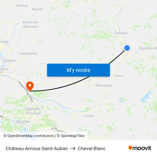 Château-Arnoux-Saint-Auban to Cheval-Blanc map