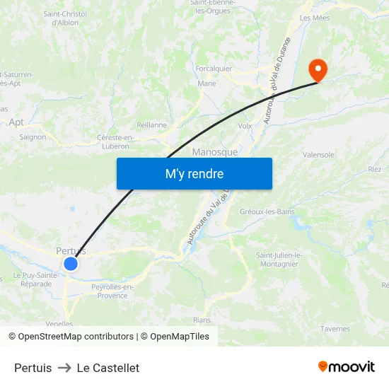 Pertuis to Le Castellet map