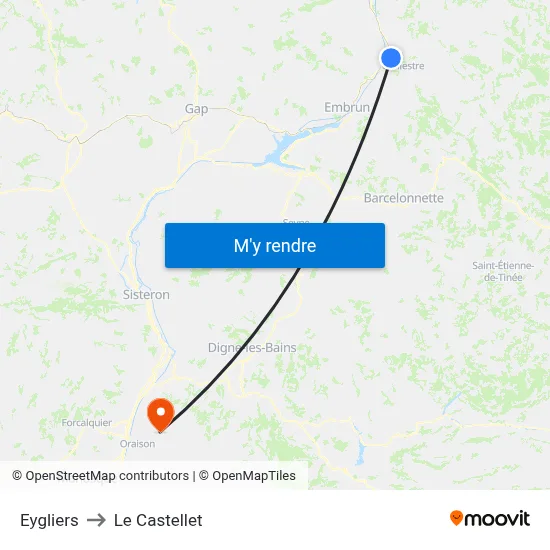 Eygliers to Le Castellet map