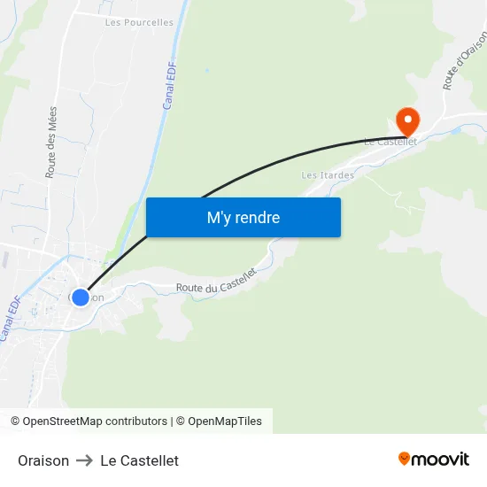 Oraison to Le Castellet map