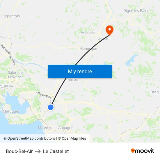 Bouc-Bel-Air to Le Castellet map