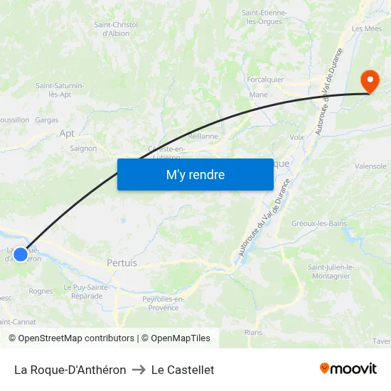 La Roque-D'Anthéron to Le Castellet map