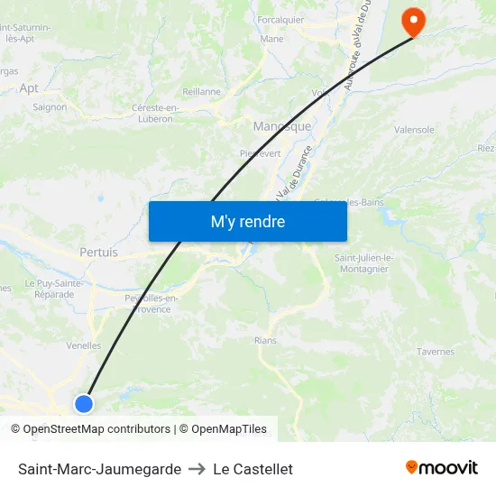 Saint-Marc-Jaumegarde to Le Castellet map