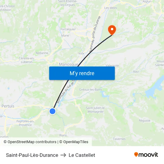 Saint-Paul-Lès-Durance to Le Castellet map