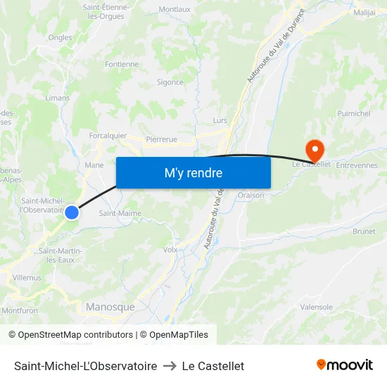 Saint-Michel-L'Observatoire to Le Castellet map