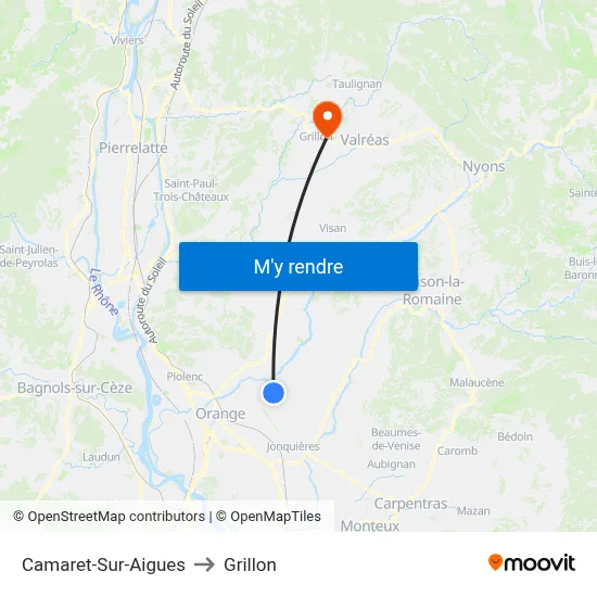 Camaret-Sur-Aigues to Grillon map