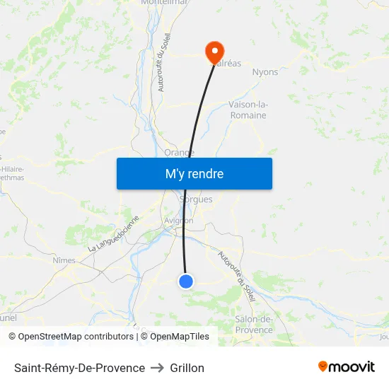 Saint-Rémy-De-Provence to Grillon map