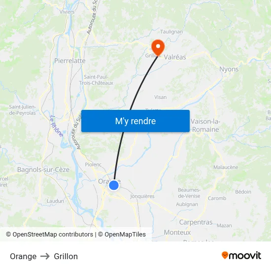 Orange to Grillon map