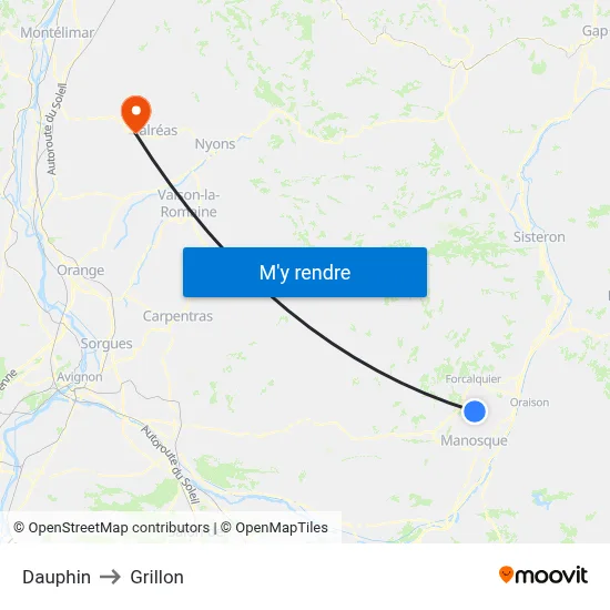Dauphin to Grillon map