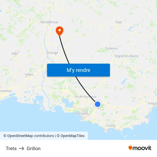 Trets to Grillon map