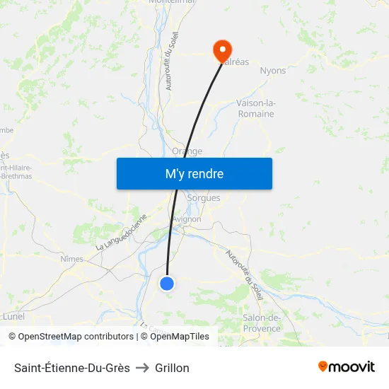 Saint-Étienne-Du-Grès to Grillon map