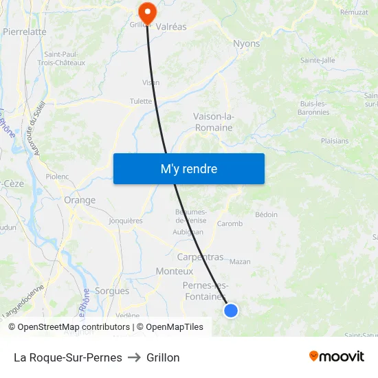 La Roque-Sur-Pernes to Grillon map
