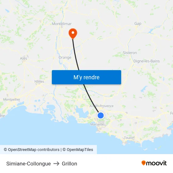 Simiane-Collongue to Grillon map