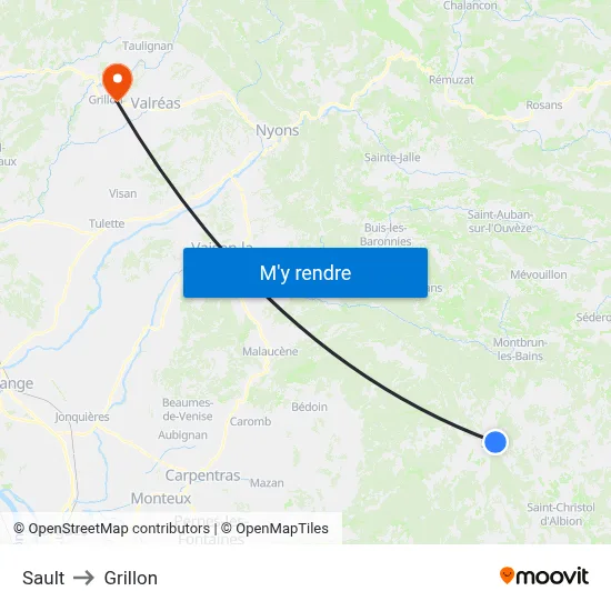 Sault to Grillon map