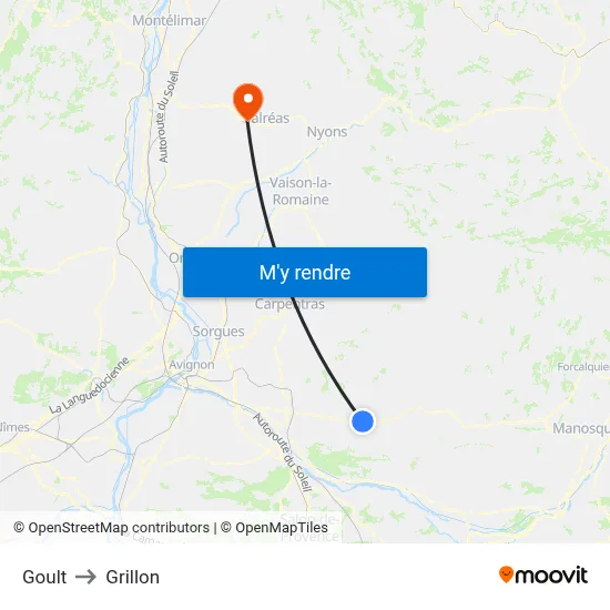 Goult to Grillon map
