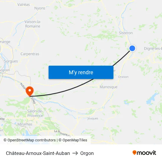 Château-Arnoux-Saint-Auban to Orgon map