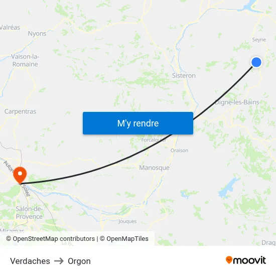 Verdaches to Orgon map