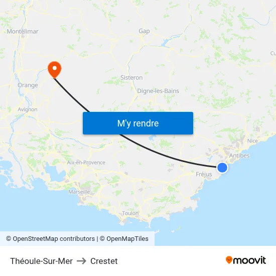 Théoule-Sur-Mer to Crestet map