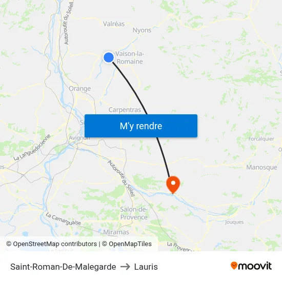Saint-Roman-De-Malegarde to Lauris map