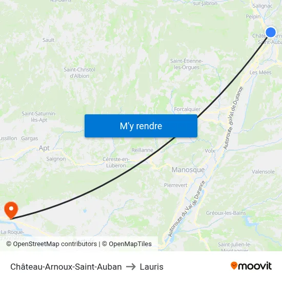 Château-Arnoux-Saint-Auban to Lauris map