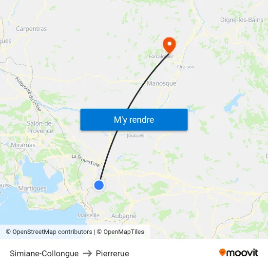 Simiane-Collongue to Pierrerue map