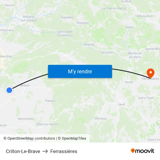 Crillon-Le-Brave to Ferrassières map