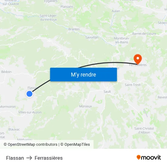 Flassan to Ferrassières map