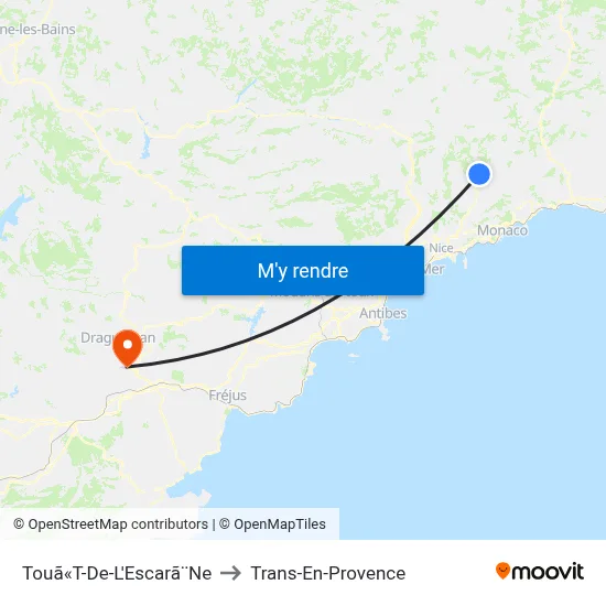 Touã«T-De-L'Escarã¨Ne to Trans-En-Provence map