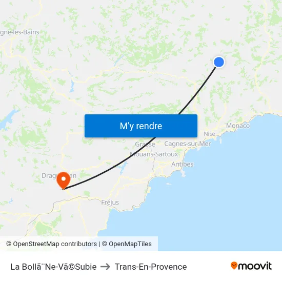 La Bollã¨Ne-Vã©Subie to Trans-En-Provence map