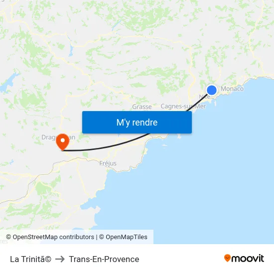 La Trinitã© to Trans-En-Provence map