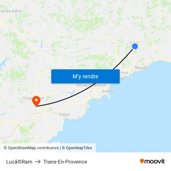 Lucã©Ram to Trans-En-Provence map