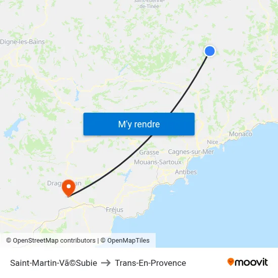 Saint-Martin-Vã©Subie to Trans-En-Provence map