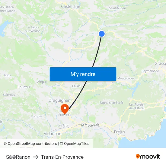 Sã©Ranon to Trans-En-Provence map