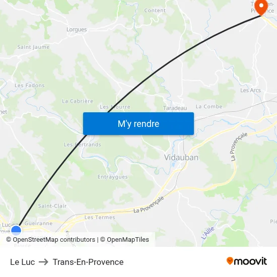 Le Luc to Trans-En-Provence map