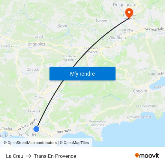 La Crau to Trans-En-Provence map