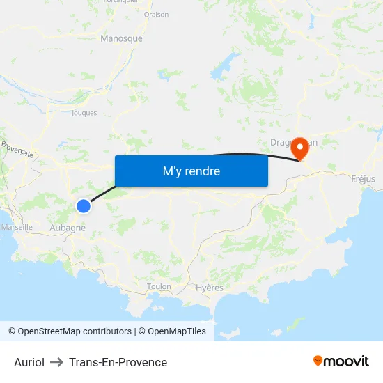 Auriol to Trans-En-Provence map