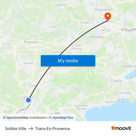 Solliès-Ville to Trans-En-Provence map