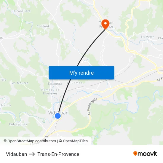 Vidauban to Trans-En-Provence map